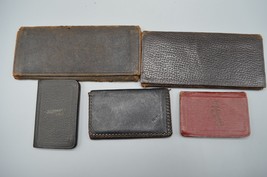 Leather Address Book Wallets Lot Pocketbook Checkbook England Antique - £19.02 GBP