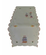 Tabletops Happy Birthday Decorative Table Runner 16 x 72 Embroidered White - £27.37 GBP