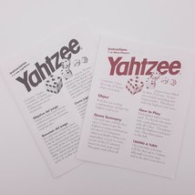 Yahtzee Instructions Manual Booklet Replacement Game Piece 1996 Spanish English - £2.36 GBP