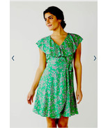 DRAPER JAMES RSVP Wrap DRESS Size: XS (EXTRA SMALL) New SHIP FREE Green ... - $119.00