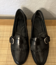 Florsheim Mens Shoes Kiltie Buckle Black Leather Loafers Slip On  Size 9.5 D - £31.77 GBP