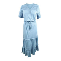 Ralph Lauren Lauren Ralph Lauren Women&#39;s Maxi Lace Trim Dress Blue-Size Large - £55.81 GBP