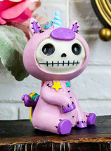 Larger Furrybones Pink Rainbow Unicorn Figurine Hooded Skeleton Monster Unie - £15.97 GBP