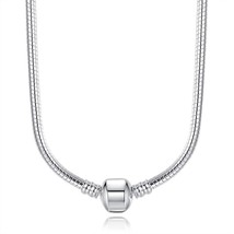 2020 Hot Sale Fashion 45CM Silver color Chain Necklace Pendant Fit Original Bead - £13.29 GBP