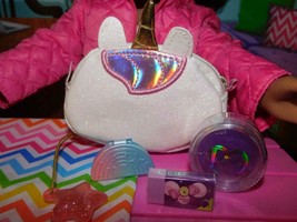 18&quot; Doll School Accessories Unicorn Duffle Bag Lot American Girl Our Gen... - $12.86