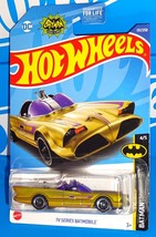 Hot Wheels 2022 Batman Series #131 TV Series Batmobile Mtflk Gold w/ RSWs - £2.35 GBP