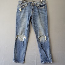 GAP Women Jeans Size 2 Blue Sexy Boyfriend Grunge Distressed Rips Classic Denim - £12.23 GBP
