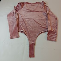 Celebrity Pink Women&#39;s L Velvet Bodysuit Elderberry Pink Long Sleeve Pol... - $8.31