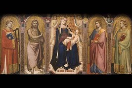 Madonna and Child Enthroned with Saints, altarpiece by Tadeo Gaddi - Art Print - £17.57 GBP+