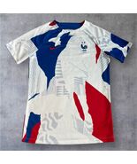 Nike Men’s France 2022 Pre-Match Soccer Jersey Sz S White Red Blue DM954... - $29.65