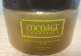 COCOAGE COCOA POWDER 24K GOLD BODY SCRUB-BROWN SUGAR/VANILLA-9.5 oz / 27... - £18.67 GBP