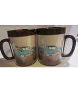 Vintage Thermo Serv Ford Thunderbird Classic Car mugs - set of 2 - £14.90 GBP