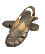 Naturalizer 8 M Cyrus Leather Sandals SlingBack Flats Bronze Metallic Cl... - £39.61 GBP