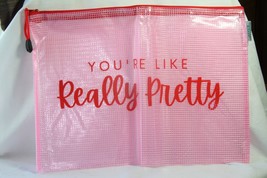 Pouch (new) YOU&#39;RE LIKE REALLY PRETTY - MESH POOL BAG, PINK -13&quot; L X 9&quot; T - £12.46 GBP