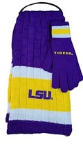 Littleearth Officially Licensed NCAA Scarf and Gloves Set (Louisiana LSU... - £15.34 GBP