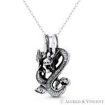 Chinese Dragon Shenlong Charm Feng Shui Talisman Pendant in .925 Sterling Silver - £20.92 GBP+