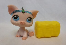 Littlest Pet Shop #87 Pink Pig with Blue Eyes Pink Bow LPS - £7.01 GBP