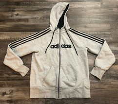 Adidas Mens Size Small Gray Full Zip Hoodie Hooded Sweatshirt - £16.12 GBP