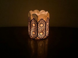 Alabaster Natural Crystal rock tea light candle holder - £69.82 GBP