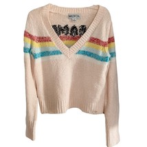 Wildfox Dreamer Distressed Rainbow Stripe Marcel Sweater Medium - £34.91 GBP