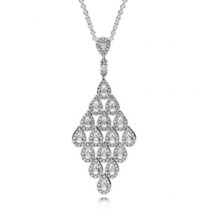 NEW Pandora cascading necklace cubic zirconia orig. $180 AUTHENTIC - £79.39 GBP
