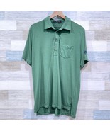 Ralph Lauren RLX Golf Jersey Knit Polo Shirt Green Cotton Blend Mens Large - $59.39