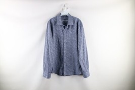 Bugatchi Uomo Mens XL Shaped Fit Striped Floral Long Sleeve Button Shirt Blue - £31.12 GBP