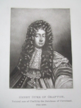 R. Dunkarton Etching Print Of Henry Duke Of Grafton 1690 Obit - £59.64 GBP