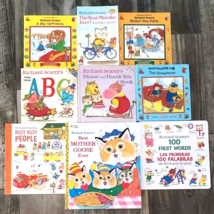 Lot 9 Richard Scarry Books Mother Goose Cars Busy World Best Words - $19.79