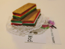 Artisan Handmade Italian Rainbow Cookies Felt Pin/Brooch Food Cookies Je... - $20.00