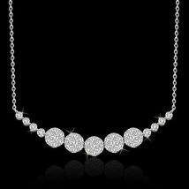 2.3Ct Brilliant Round Cut Diamond Cluster Necklace Pendant 14K White Gold Finish - £125.02 GBP