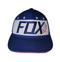 Fox Racing Adjustable Snapback Hat Cap Red White Blue True Motocross Flat Bill - £18.06 GBP