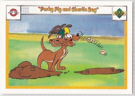 N) 1990 Upper Deck Looney Tunes Comic Ball Card #62/65 Porky Pig and Cha... - $1.97