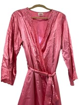 Amoureuse Pink Satin Robe With Lace Trim Medium - €16,57 EUR