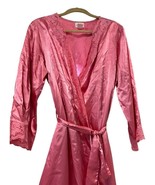 Amoureuse Pink Satin Robe With Lace Trim Medium - $26.93 CAD