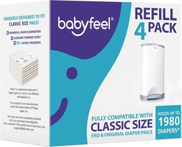 Babyfeel Refills Compatible with Dekor Classic Size Diaper Pail bag 4 Pack - $8.90