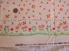 4066. Michael Miller Floral Bee Border Home Decor Cotton Fabric - 28&quot; X 79&quot; Long - £9.40 GBP