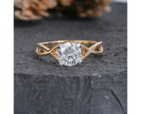 Infinity Split Shank Solitaire Ring, Unique Anniversary Gift for Her - $360.00