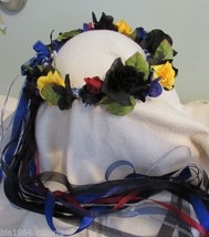 Head Wreath -Becky - Flower Bright Yellow Red Blue &amp; Black /Renaissance ... - £43.16 GBP