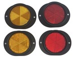 4 Military Vehicle Reflectors Black Body 2 Red 2 Yellow fits HUMVEE M925... - £27.96 GBP