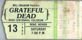 Grateful Dead Concert Ticket Stub March 13 1982 Reno Nevada - £35.55 GBP
