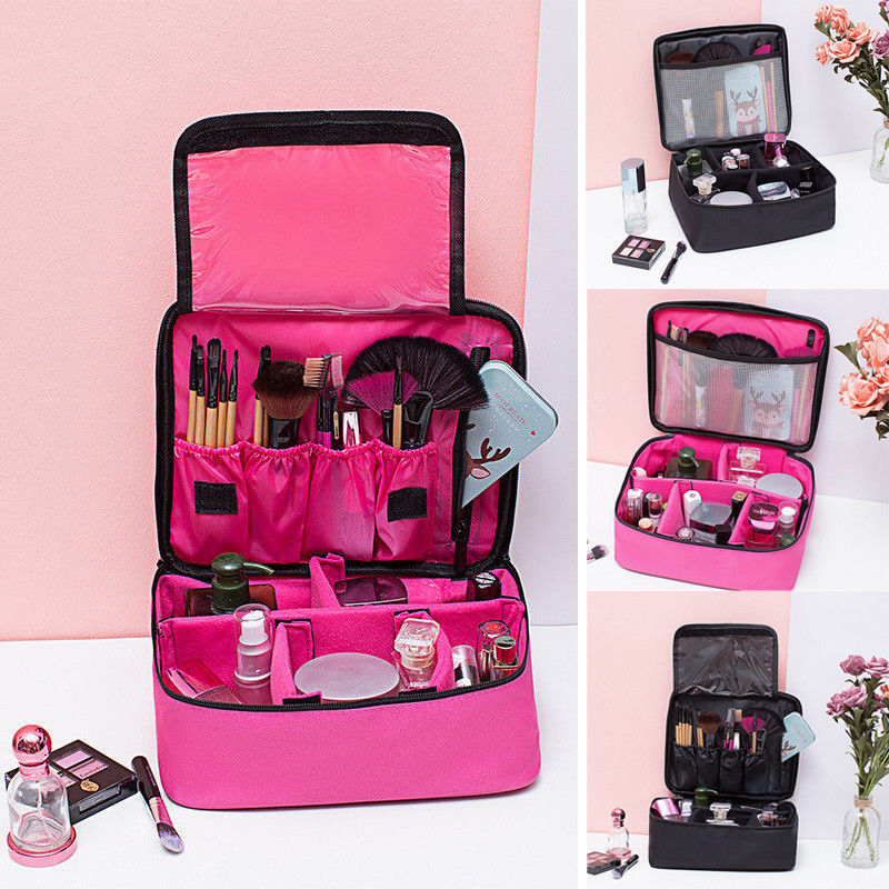 Professional Large Makeup Bag Cosmetic Case Storage Handle Organizer Tra... - $8.69