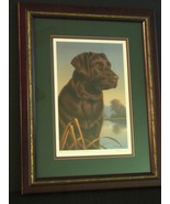 Chocolate Labrador Framed Ltd Ed Print Pencil Signed By Ronald J Louque ... - $23.99