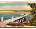 Lake Washington Floating Bridge Seattle WA UNP Linen Postcard N21 - $1.93