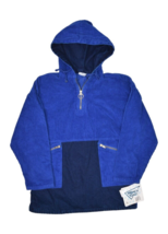 Vintage French Toast Corduroy Hoodie Sweatshirt Womens S Blue 1/4 Zip Retro - £22.78 GBP