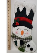Supersoft Fleece Snowman Christmas Stocking with Scarf and Festive Top Hat - $362.50 MXN