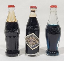 3 Vintage Miniature Coca Cola Coke Bottles 3&quot; Tall - £23.40 GBP