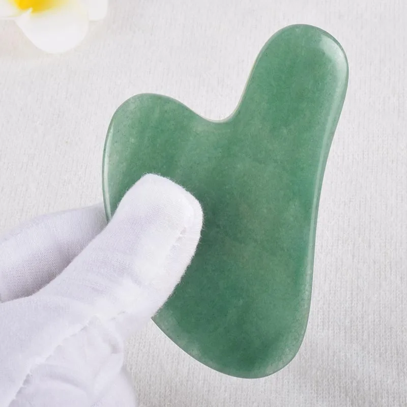 Jade Gua Sha Tool Boxes Set  Aventurine Gemstone SPA Acupuncture Scraping Stone  - £77.93 GBP