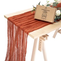 Cheesecloth Table Runner Terracotta 35 X 120 Inches Gauze Tablecloth 10Ft Burnt  - £15.65 GBP