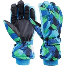 Women&#39;s Winter Snow Ski Waterproof Insulated Gloves Green Blue Size Small - £10.19 GBP